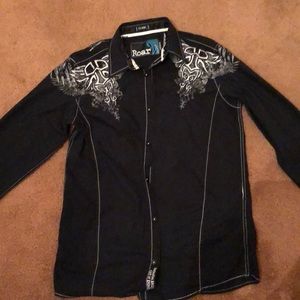 Black button down shirt